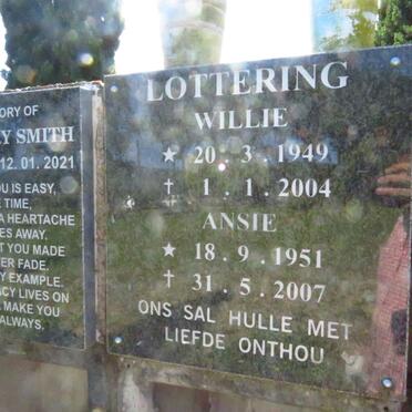 LOTTERING Willie 1949-2004 &amp; Ansie 1951-2007
