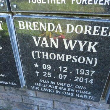 WYK Brenda Doreen, van nee THOMPSON 1937-2014