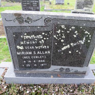 ALLAN Miriam S. nee COWLEY 1896-1977