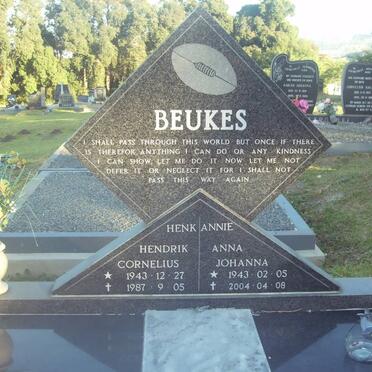 BEUKES Hendrik Cornelius 1943-1987 &amp; Anna Johanna 1943-2004