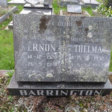BARRINGTON Vernon 1928-198? & Thelma 1932-1993