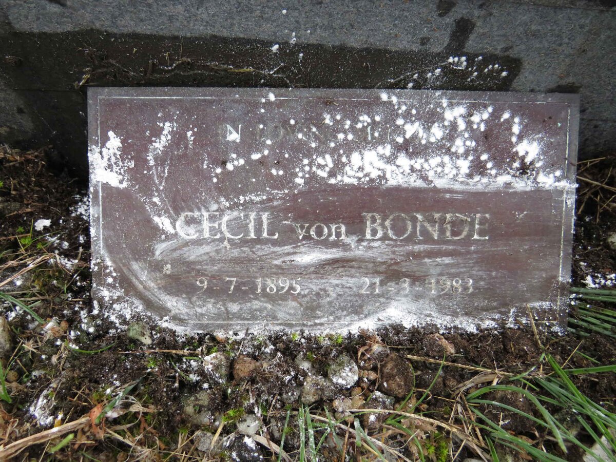 BONDE Cecil, von 1895-1983