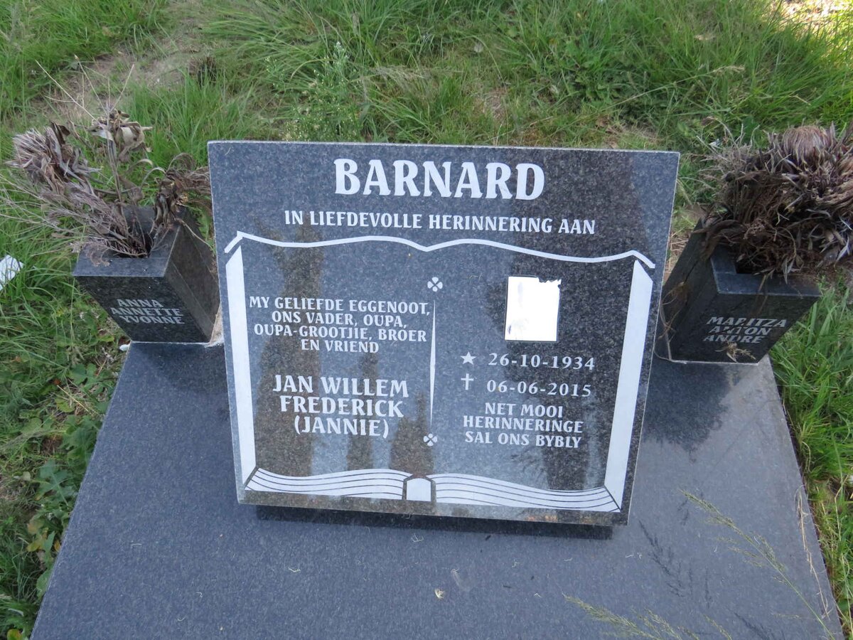 BARNARD Jan Willem Frederick 1934-2015