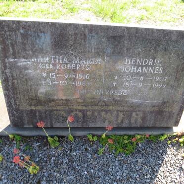 BOUWER Hendrik Johannes 1907-1999 &amp; Martha Maria ROBERTS 1916-1983