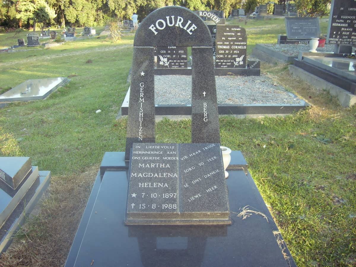 BERG Martha Magdalena Helena voorheen FOURIE nee GERMISHUIZEN 1897-1988