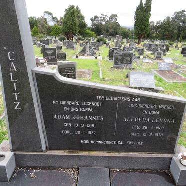CALITZ Adam Johannes 1919-1977 & Alfreda Levona 1922-1979