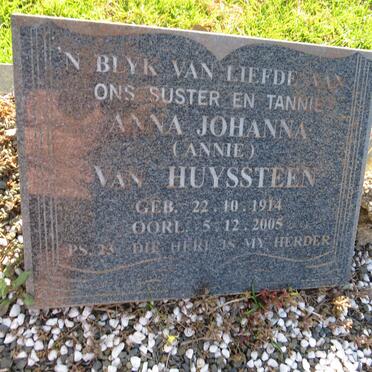 HUYSSTEEN Anna Johanna, van 1914-2005