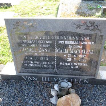 HUYSSTEEN George Daniel, van 1918-1990 &amp; Maria Magdalena 1937-2022