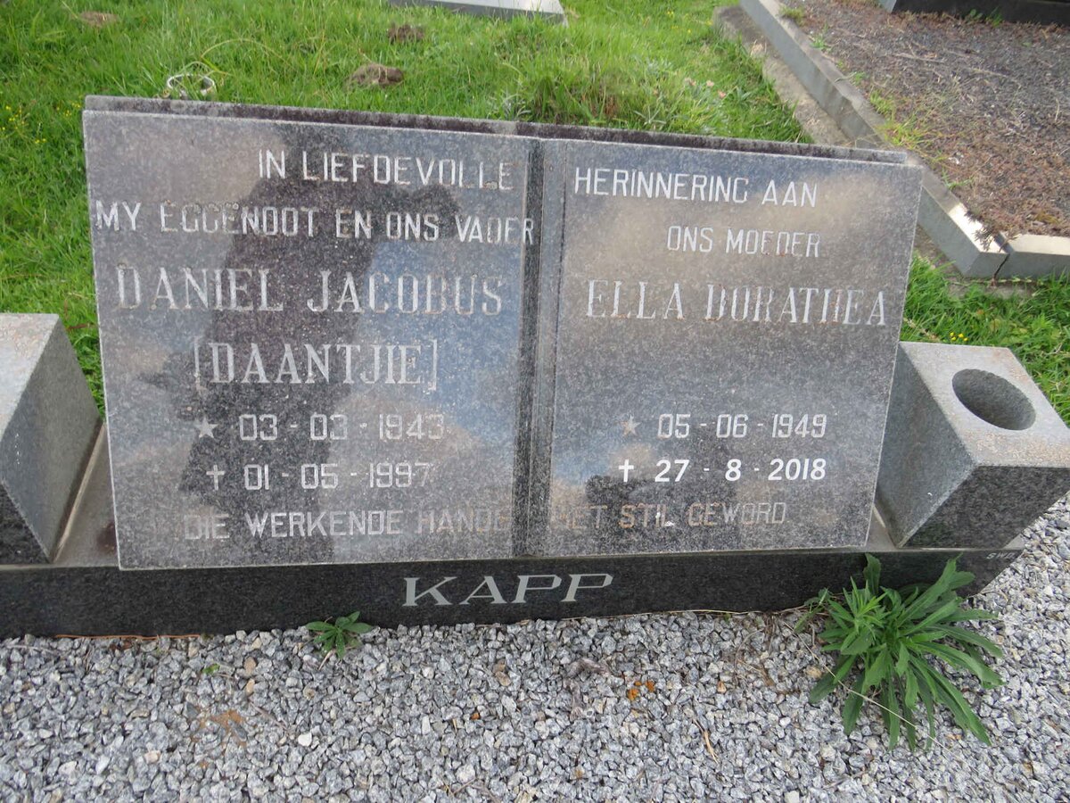 KAPP Daniel Jacobus 1943-1997 & Ella Dorathea 1949-2018