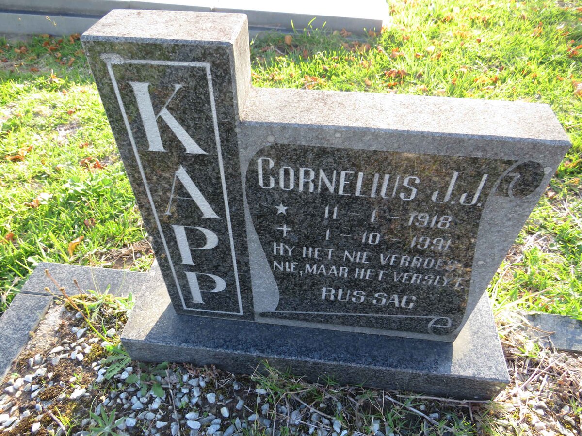 KAPP Cornelius J.J. 1918-1991