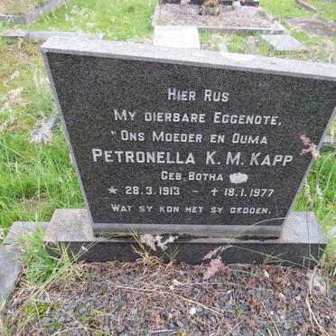 KAPP Petronella K.M. nee BOTHA 1913-1977