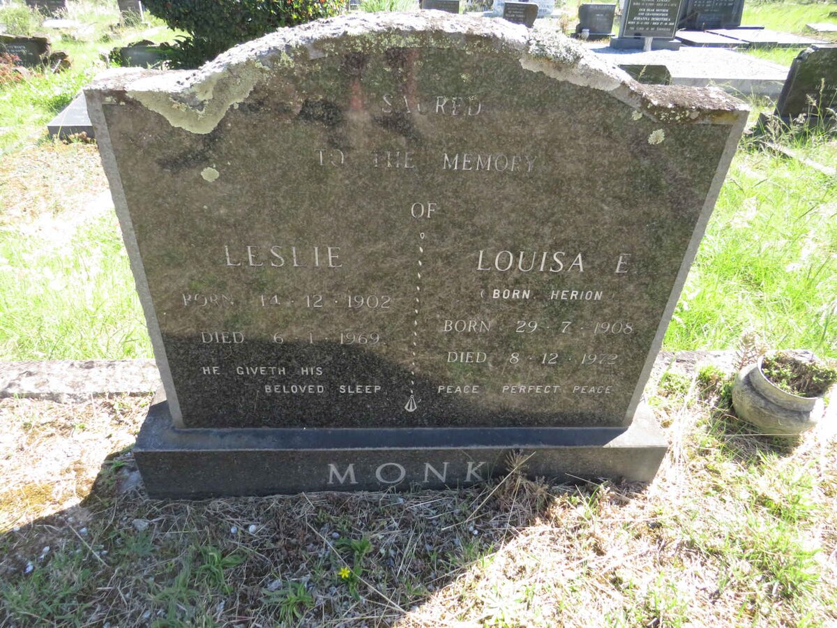 MONK Leslie 1902-1969 &amp; Louisa E. HERION 1908-1972