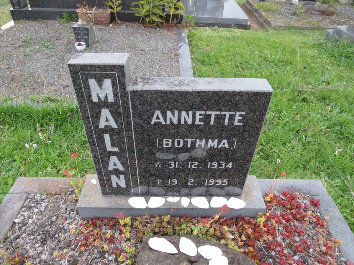 MALAN Annette nee BOTHMA 1934-1995