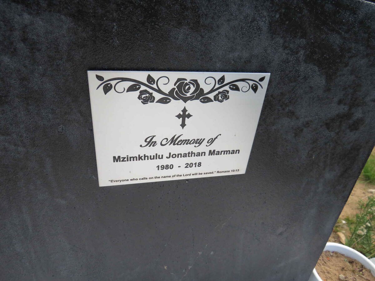 MARMAN Mzimkhulu Jonathan 1980-2018