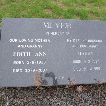 MEYER Harry 1924-1981 & Edith Ann 1923-2007