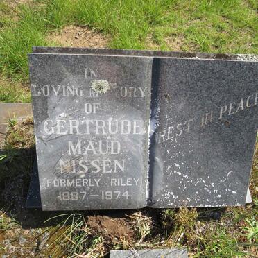 NISSEN Gertrude Maud formerly RILEY 1887-1974