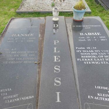 PLESSIS Hansie, du 1936-1998 & Babsie 1931-2017