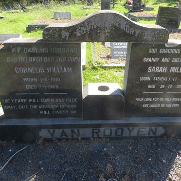 ROOYEN Cornelis William, van 1910-1969 &amp; Sarah Mildred STEVENS 1914-2004