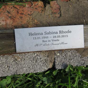 RHODE Helena Sabina 1946-2015