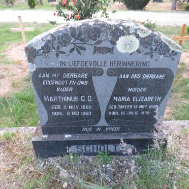 SCHOLTZ Marthinus C.G. 1888-1963 & Maria Elizabeth 1894-1978