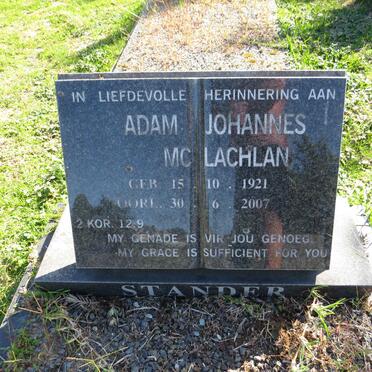 STANDER Adam Johannes McLachlan 1921-2007