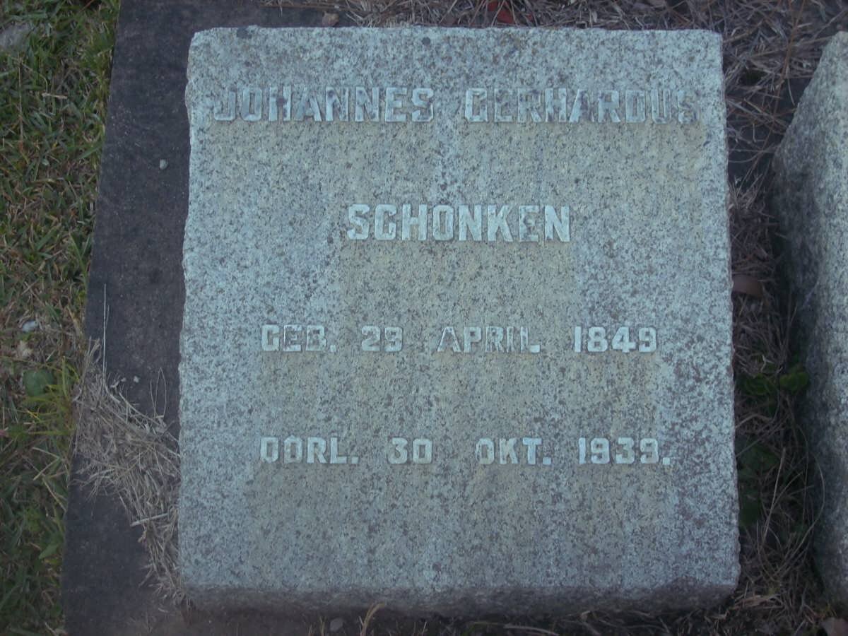 SCHONKEN Johannes Gerhardus 1849-1939