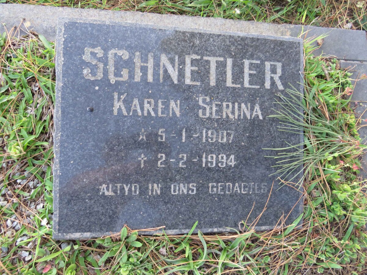 SCHNETLER Karen Serina 1907-1994