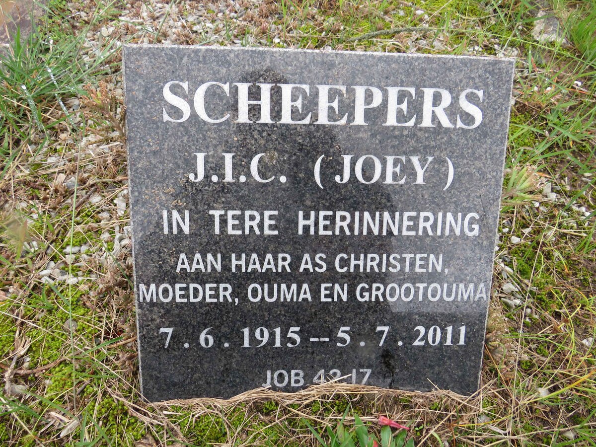 SCHEEPERS J.I.C. 1915-2011