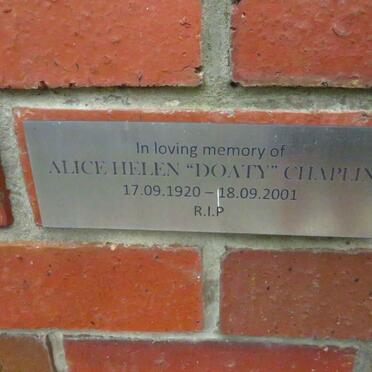 CHAPLIN Alice Helen 1920-2001