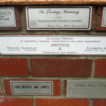 GRIFFITHS Michael Glanville 1941-2006 &amp; Elizabeth Anne 1942-2021