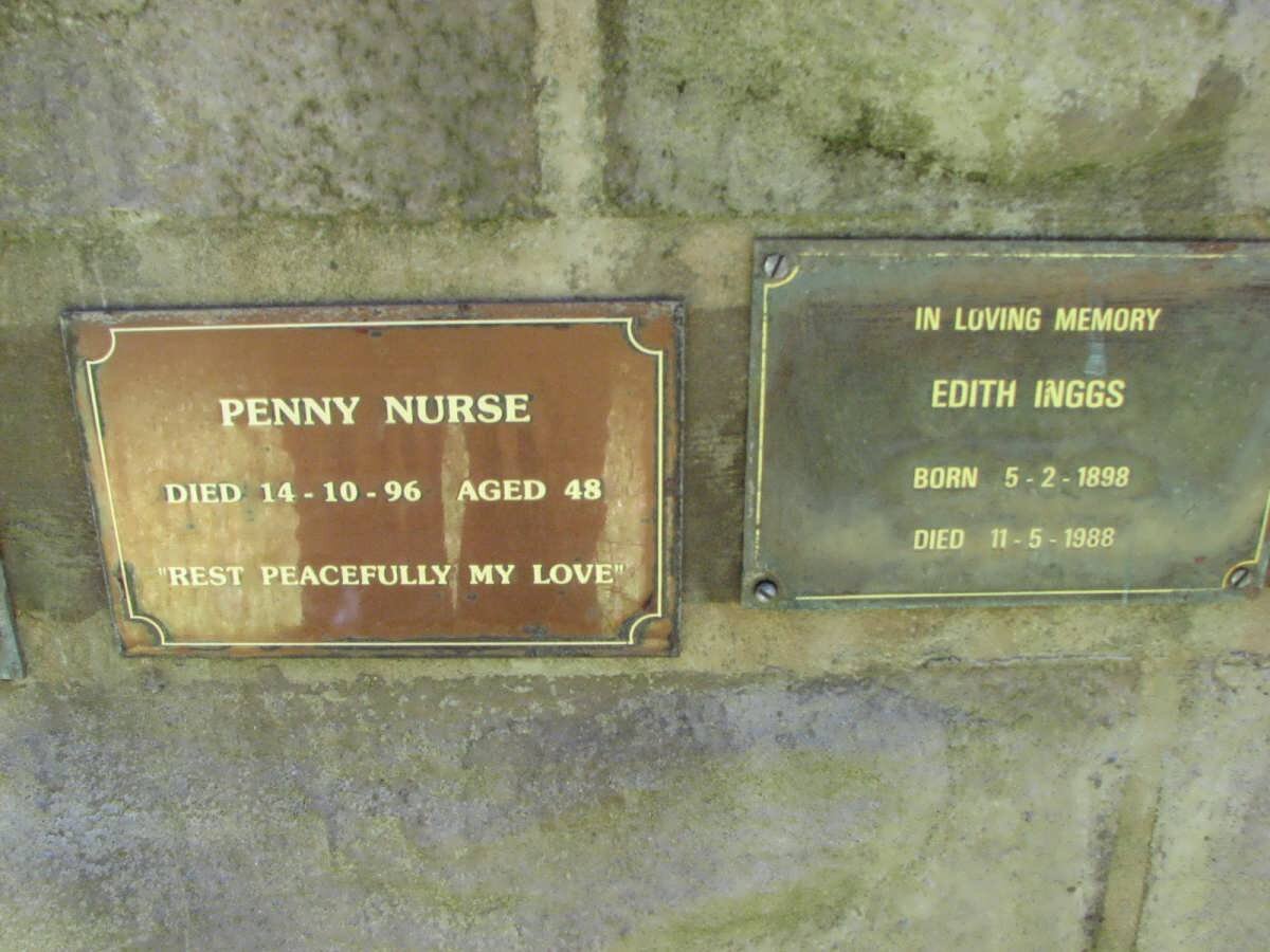 NURSE Penny  -1996 :: INGGS Edith 1898-1988