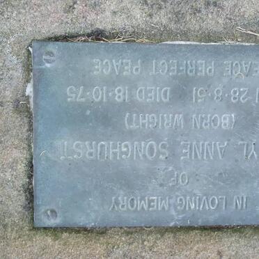 SONGHURST Meryl Anne nee WRIGHT 1951-1975