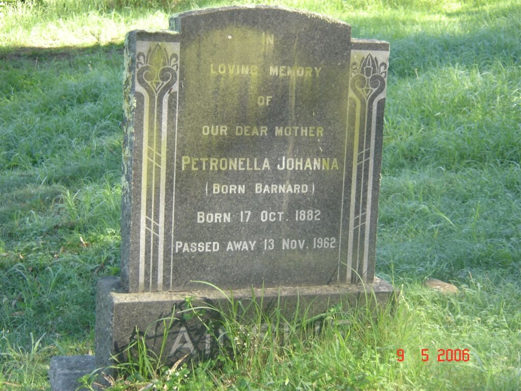 AIMSLIE Petronella Johanna nee BARNARD 1882-1962