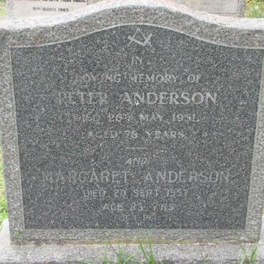 ANDERSON Peter -1951 &amp; Margaret -1957