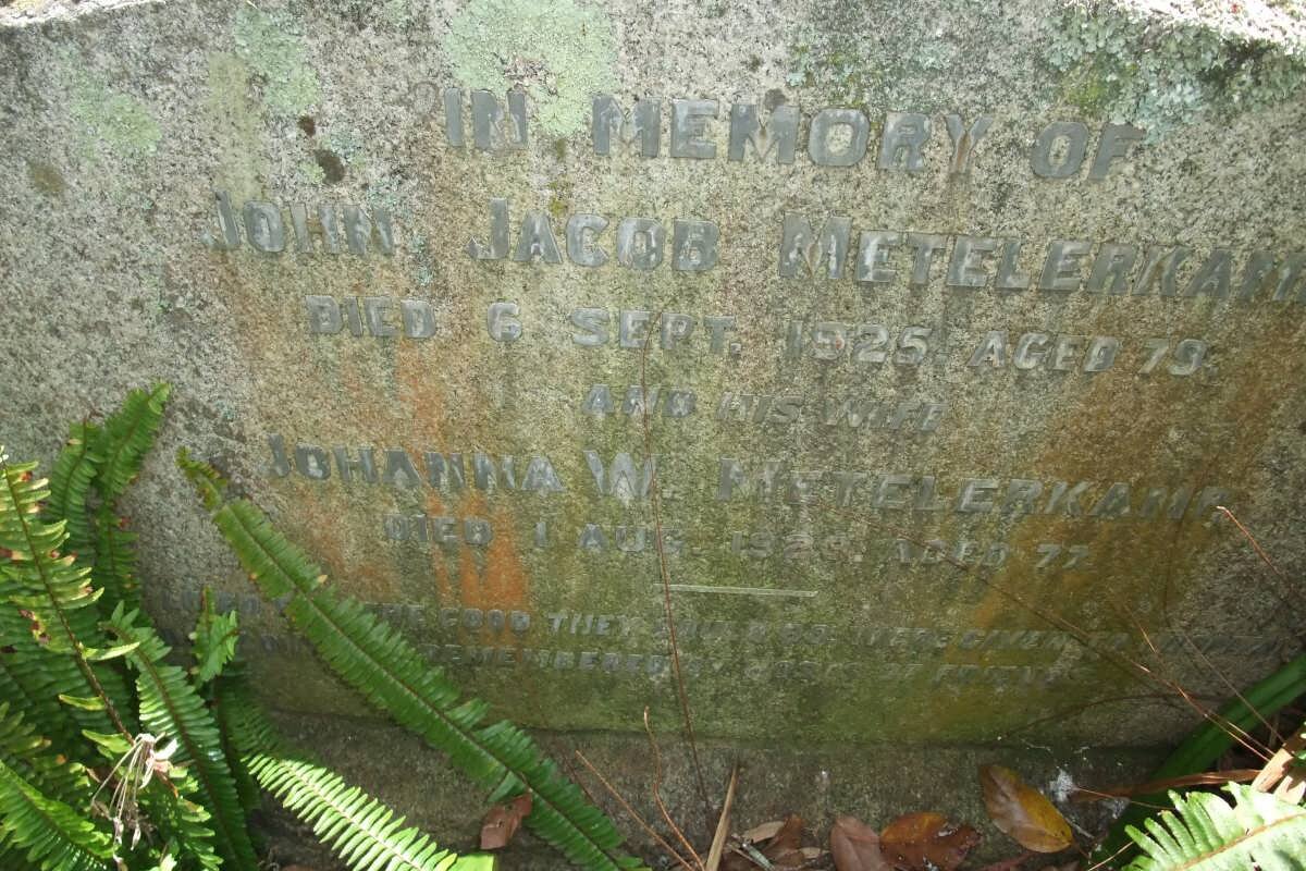 METELERKAMP John Jacob -1925 &amp; Johanna W. -1929