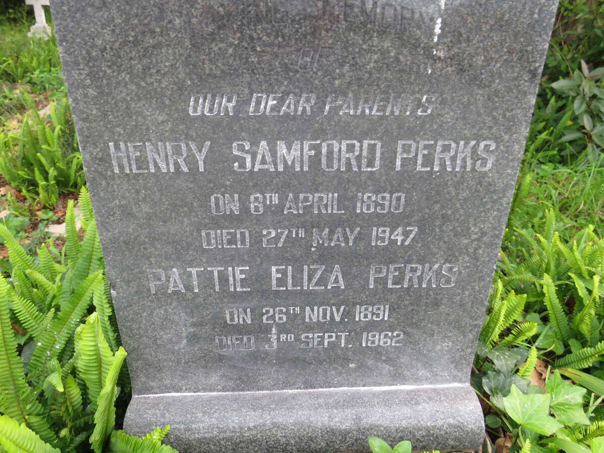 PERKS Henry Samford 1890-1947 & Pattie Eliza 1891-1962