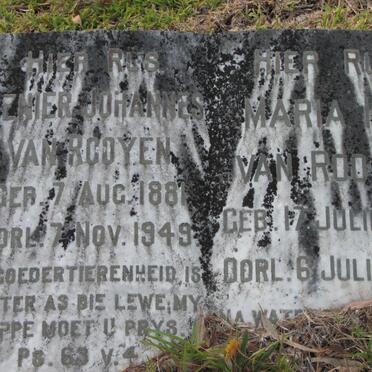 ROOYEN Renier Johannes, van 1881-1949 &amp; Maria M. 1883-1957