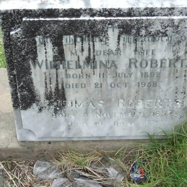 ROBERTS Thomas 1887-1971 &amp; Wilhelmina 1892-1958