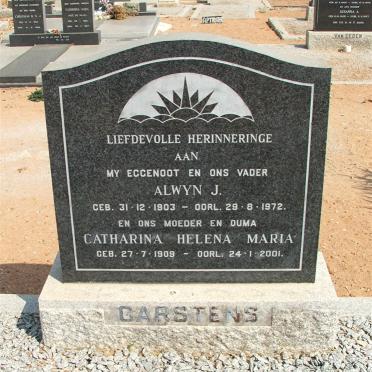 CARSTENS Alwyn J. 1903-1972 &amp; Catharina Helena Maria 1909-2001