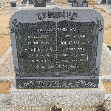 EYGELAAR Andries J.C. 1896-1974 &amp; Johanna A.F. SCHREUDER 1894-1983