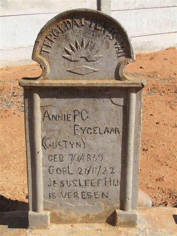 EYGELAAR Annie P.C. nee GUSTYN 1869-1922