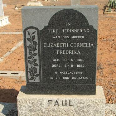 FAUL Elizabeth Cornelia Fredrika 1902-1952