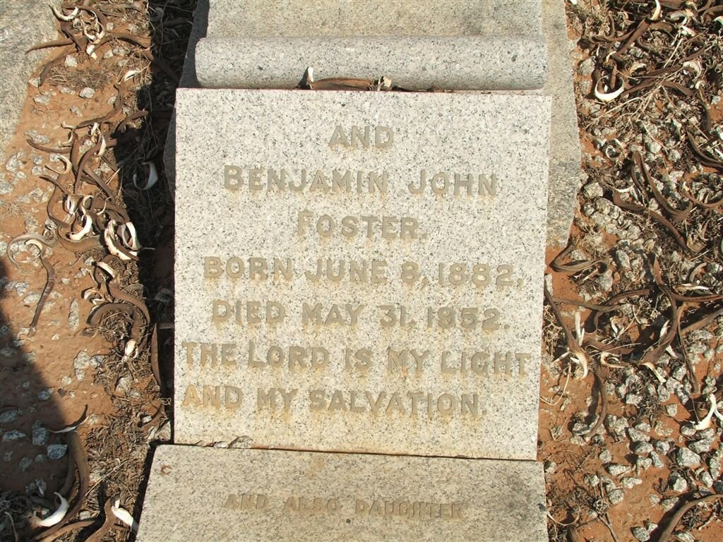 FOSTER Benjamin John 1882-1952
