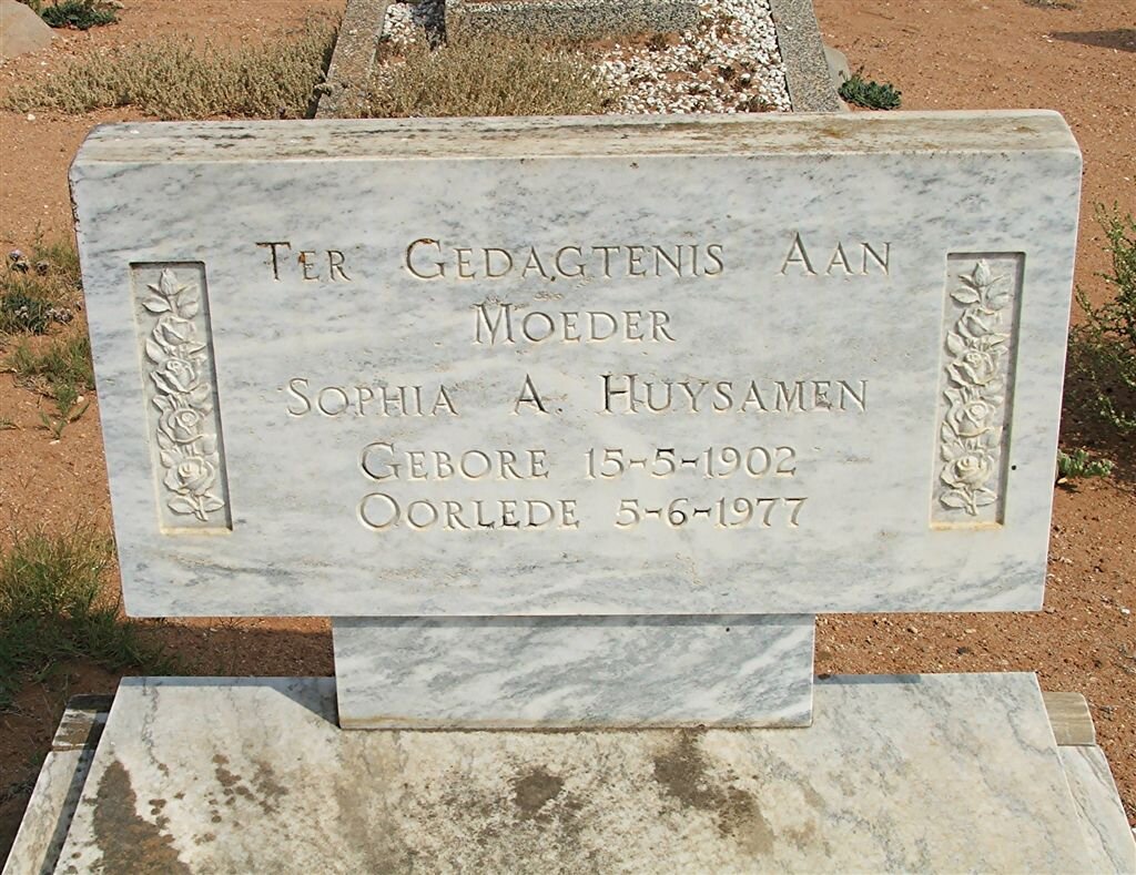 HUYSAMEN Sophia A. 1902-1977