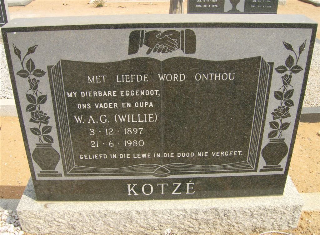 KOTZÉ W.A.G. 1897-1980