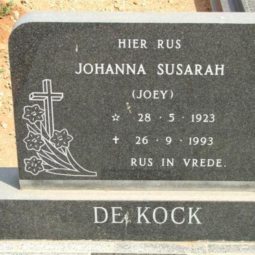 KOCK Alexander Floris, de 1924-2002 &amp; Johanna Susarah 1923-1993
