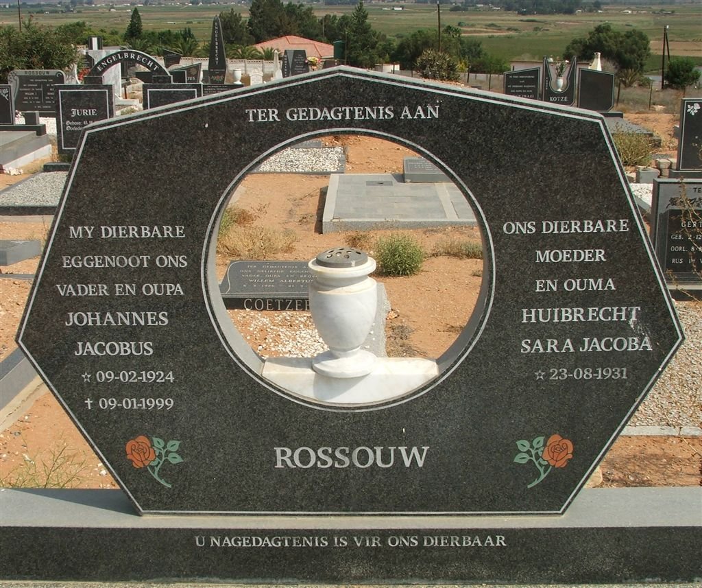 ROSSOUW Johannes Jacobus 1924-1999 &amp; Huibrecht Sara Jacoba 1931-
