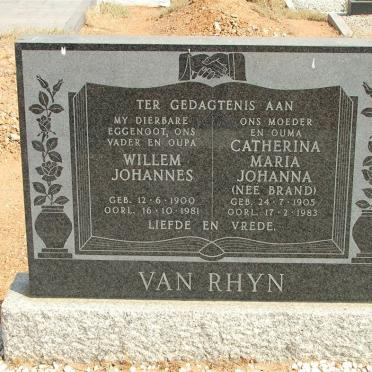 RHYN Willem Johannes, van 1900-1981 &amp; Catherina Maria Johanna BRAND 1905-1983