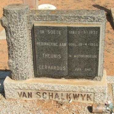 SCHALKWYK Theunis Gerhardus, van 1932-1956