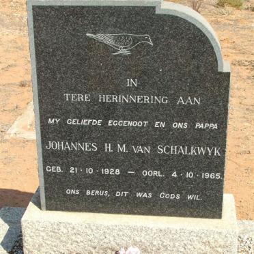 SCHALKWYK Johannes H.M., van 1928-1965